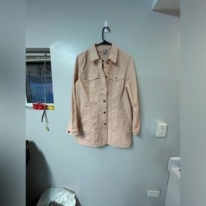 Chico’s embroidered snap front jacket